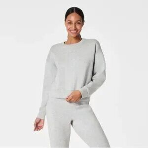 NWOT SPANX Airessentials Grey Crew with pleated back